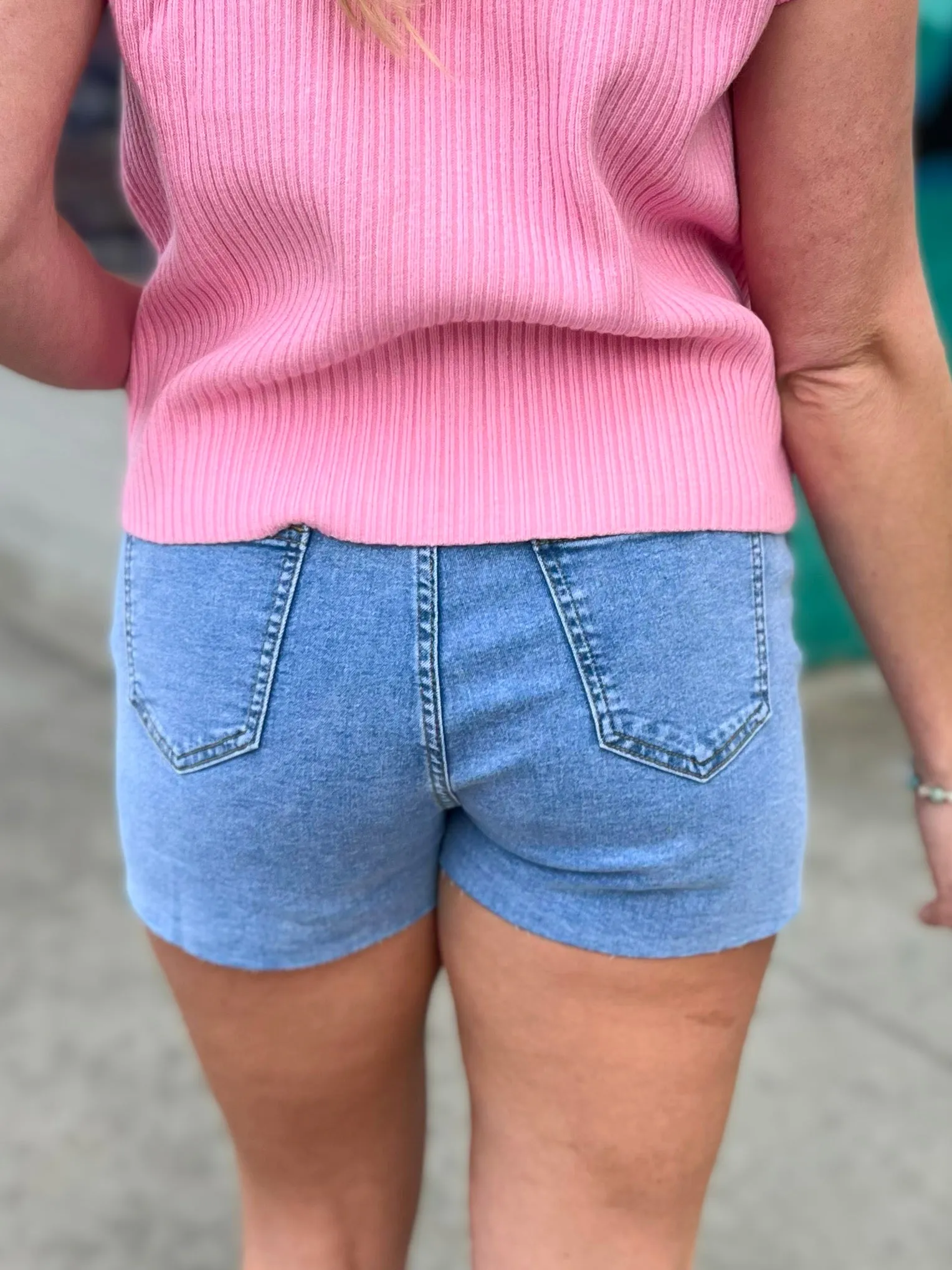 Count The Days Studded Denim Shorts