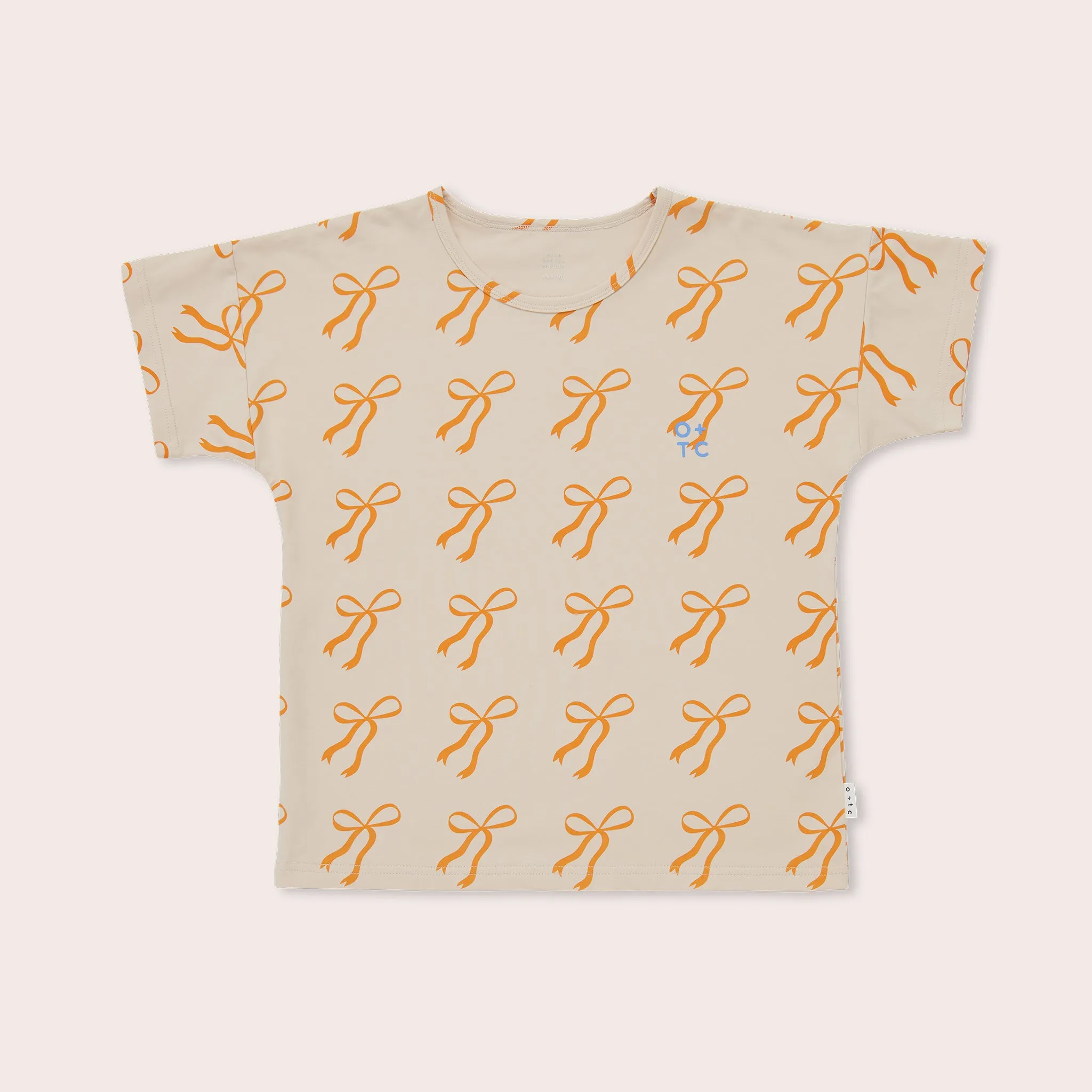 Cream Bows Relaxed Fit Tee