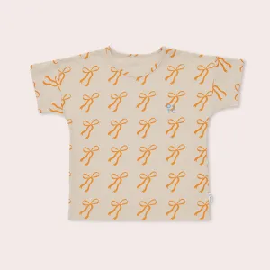 Cream Bows Relaxed Fit Tee