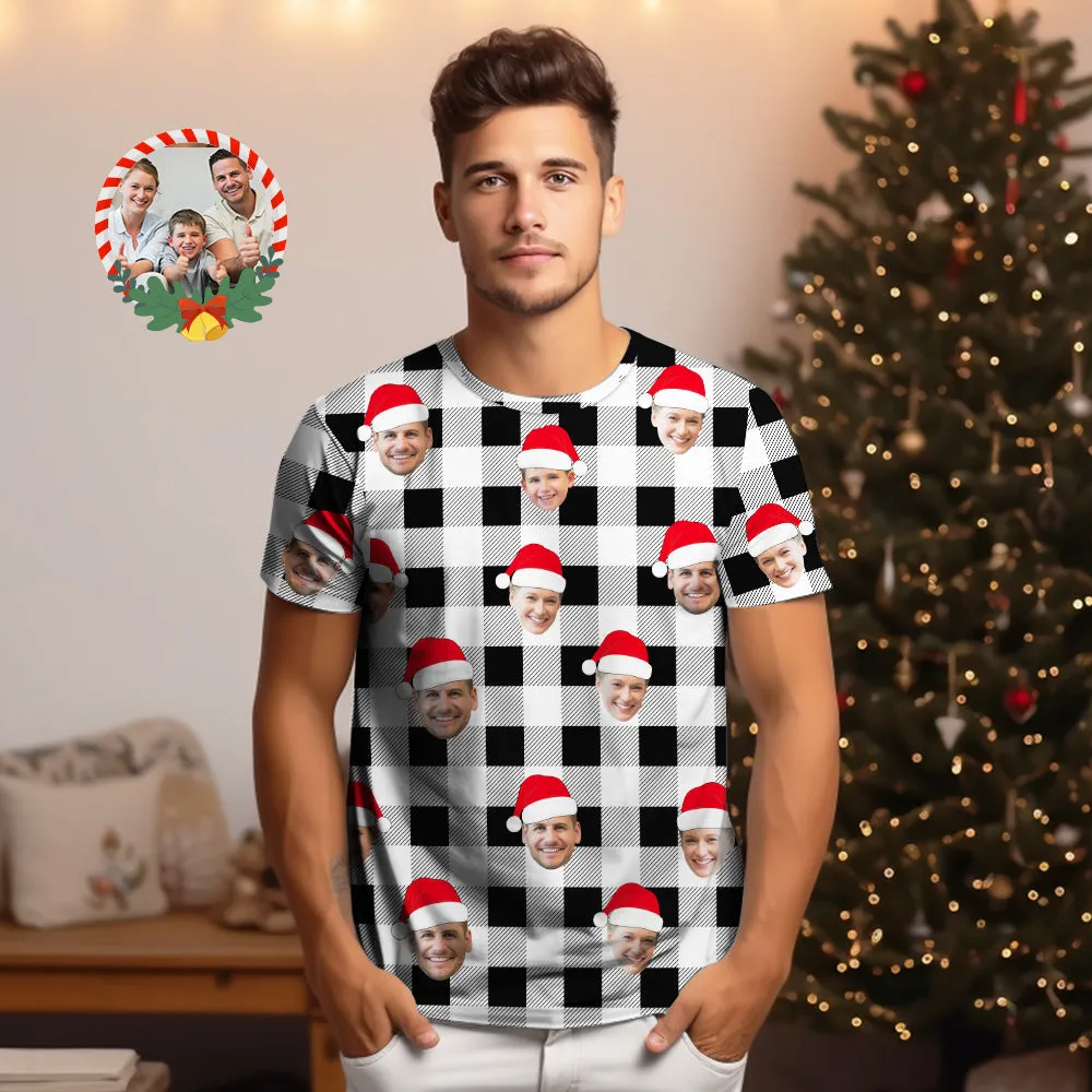 Custom Buffalo Plaid T-shirt Personalized Face T-shirts Merry Christmas