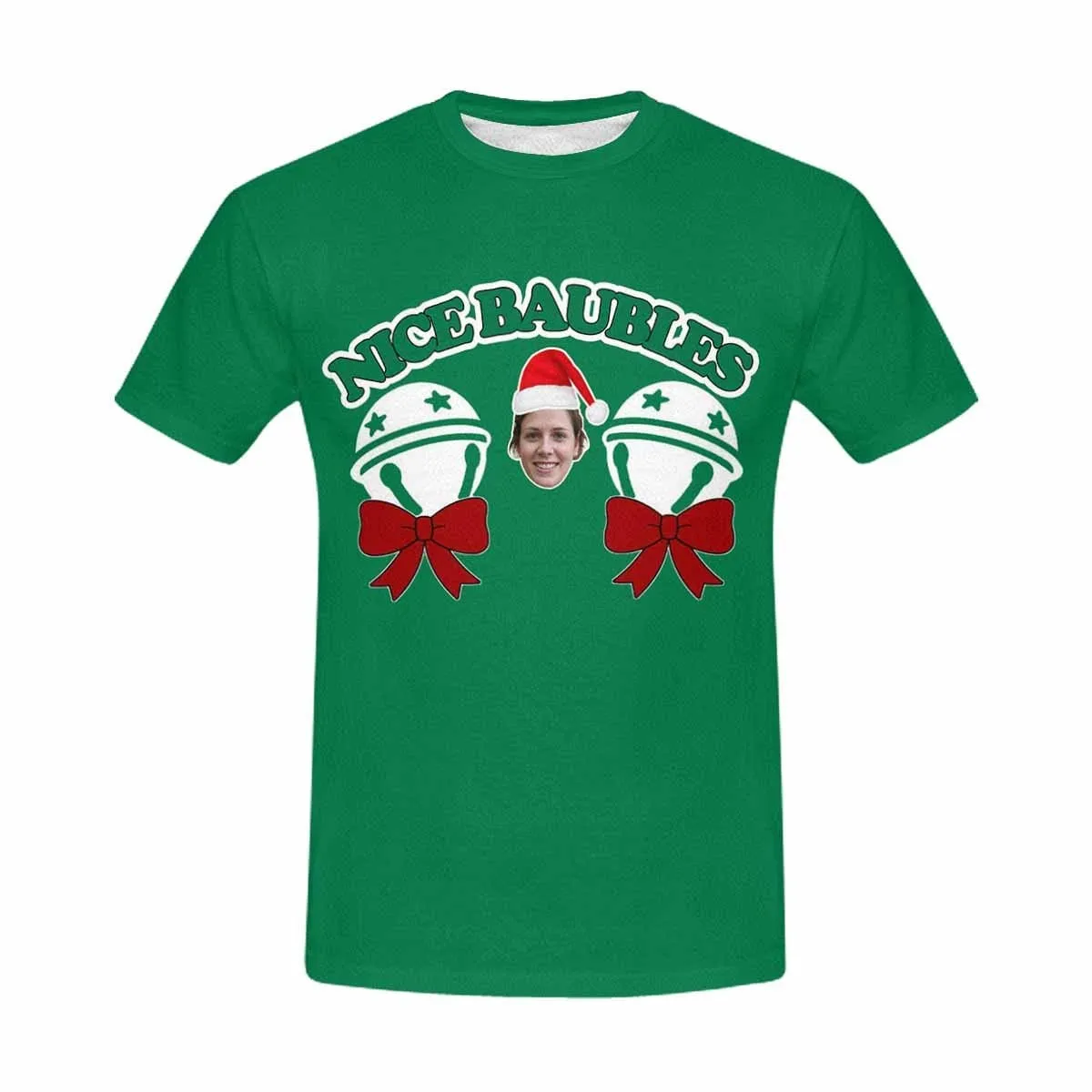 Custom Face Shirts Christmas Nice Baubles Design Men's All Over Print T-shirt with Pictures