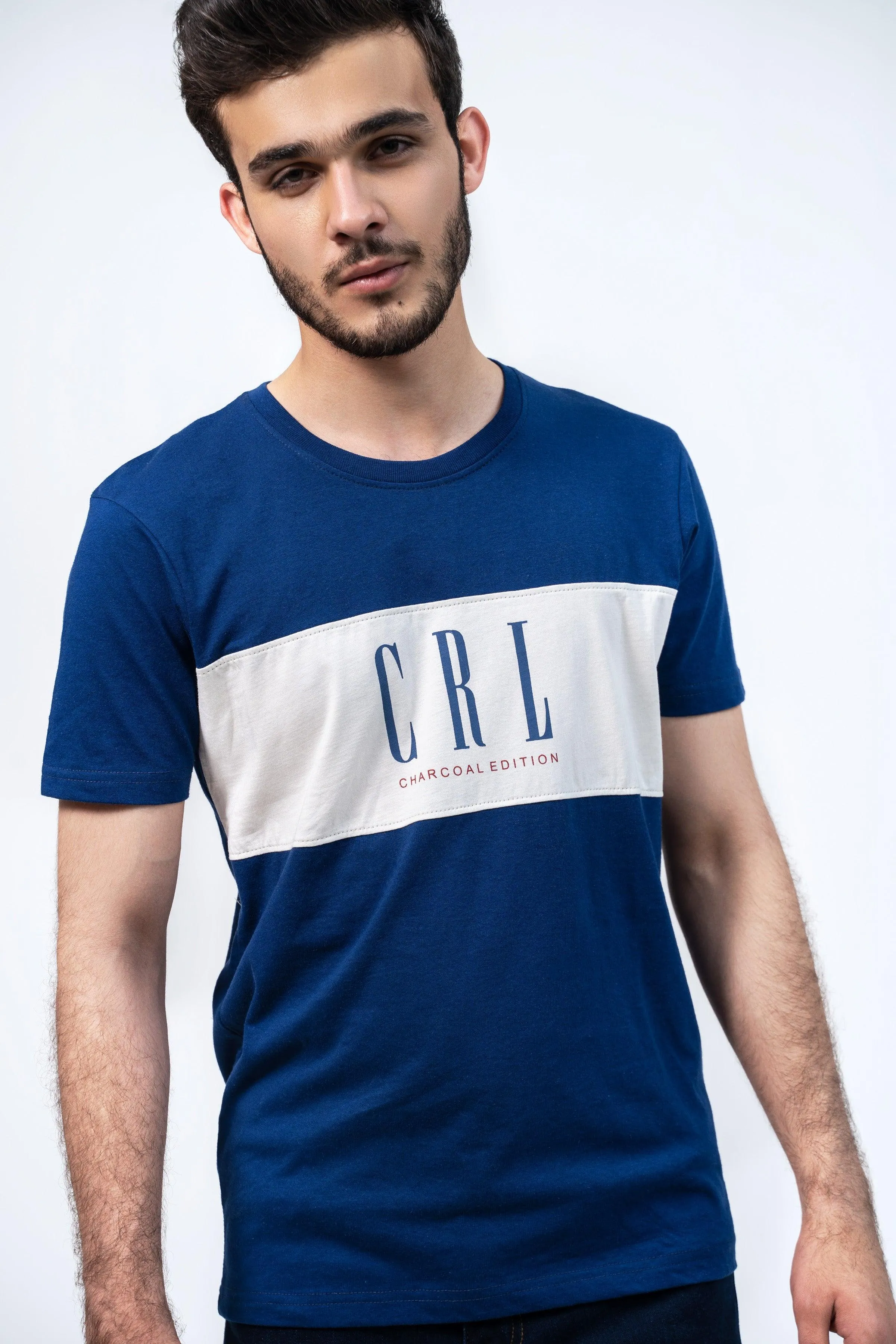 CUT & SEW T SHIRT NAVY