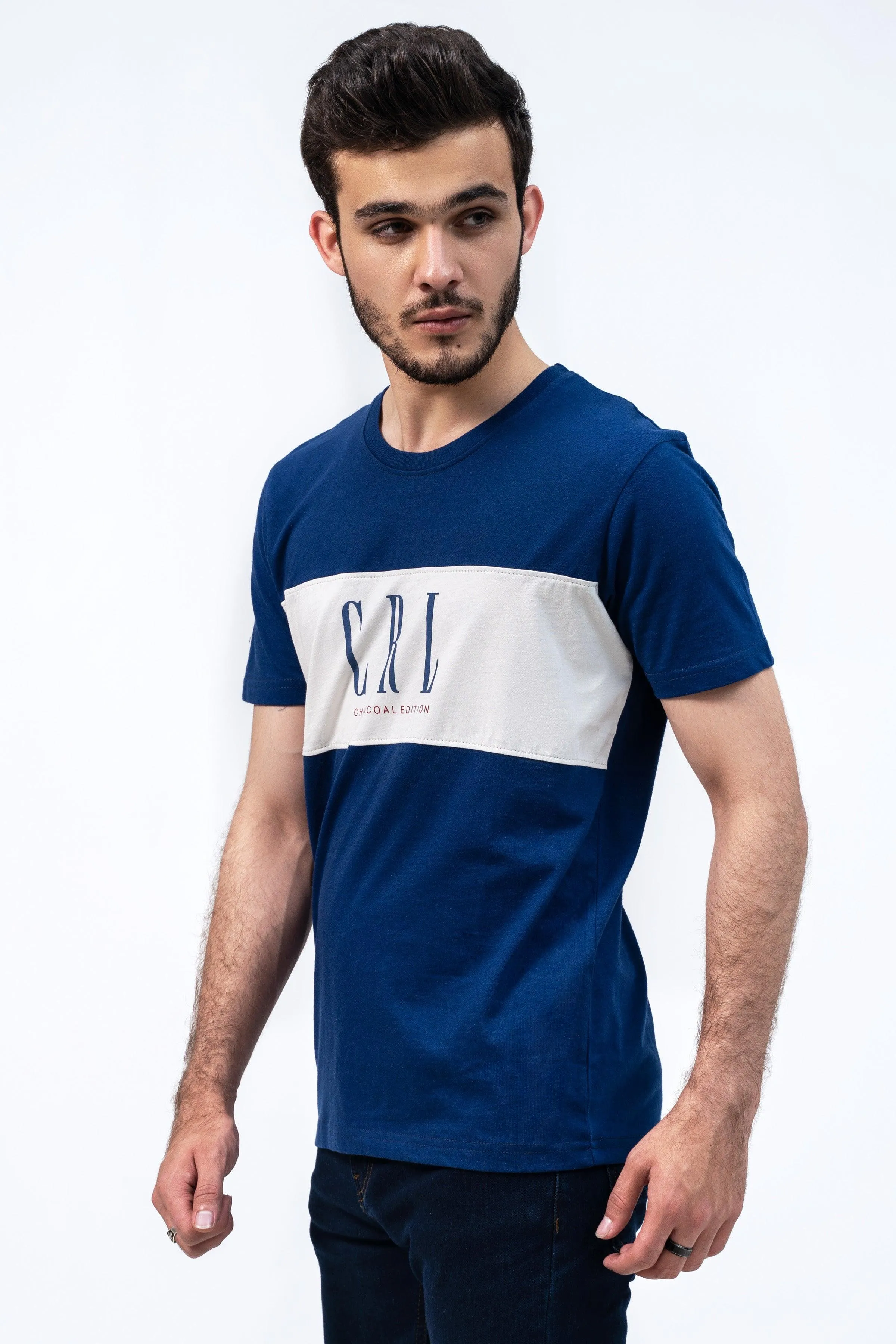 CUT & SEW T SHIRT NAVY