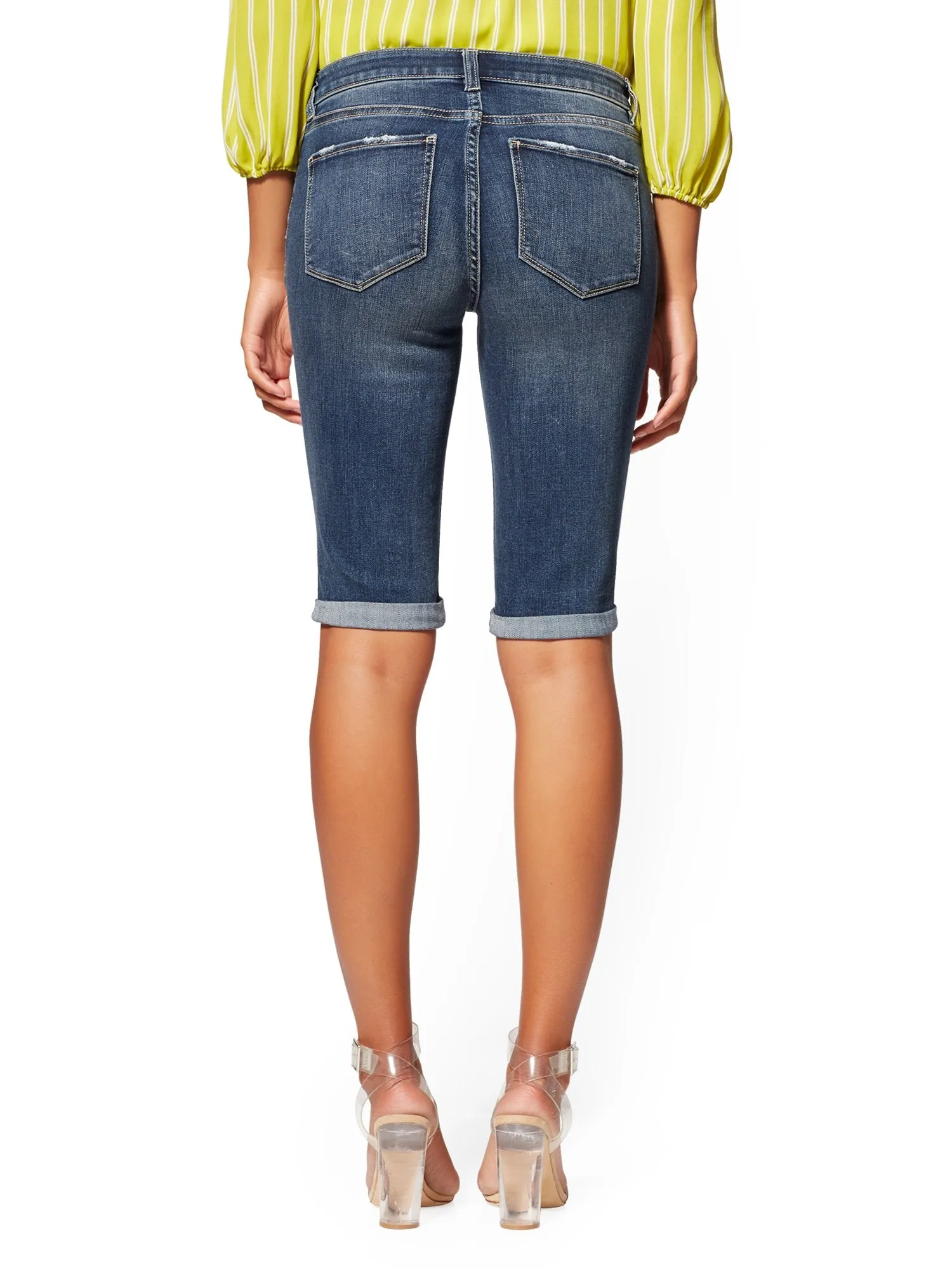 Destroyed 13 Inch Bermuda Short - Blue Oasis