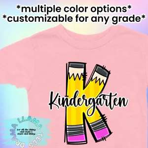 Drama Llama Original Back to School Any Grade Pencil Tees (Cursive) *multiple color options*
