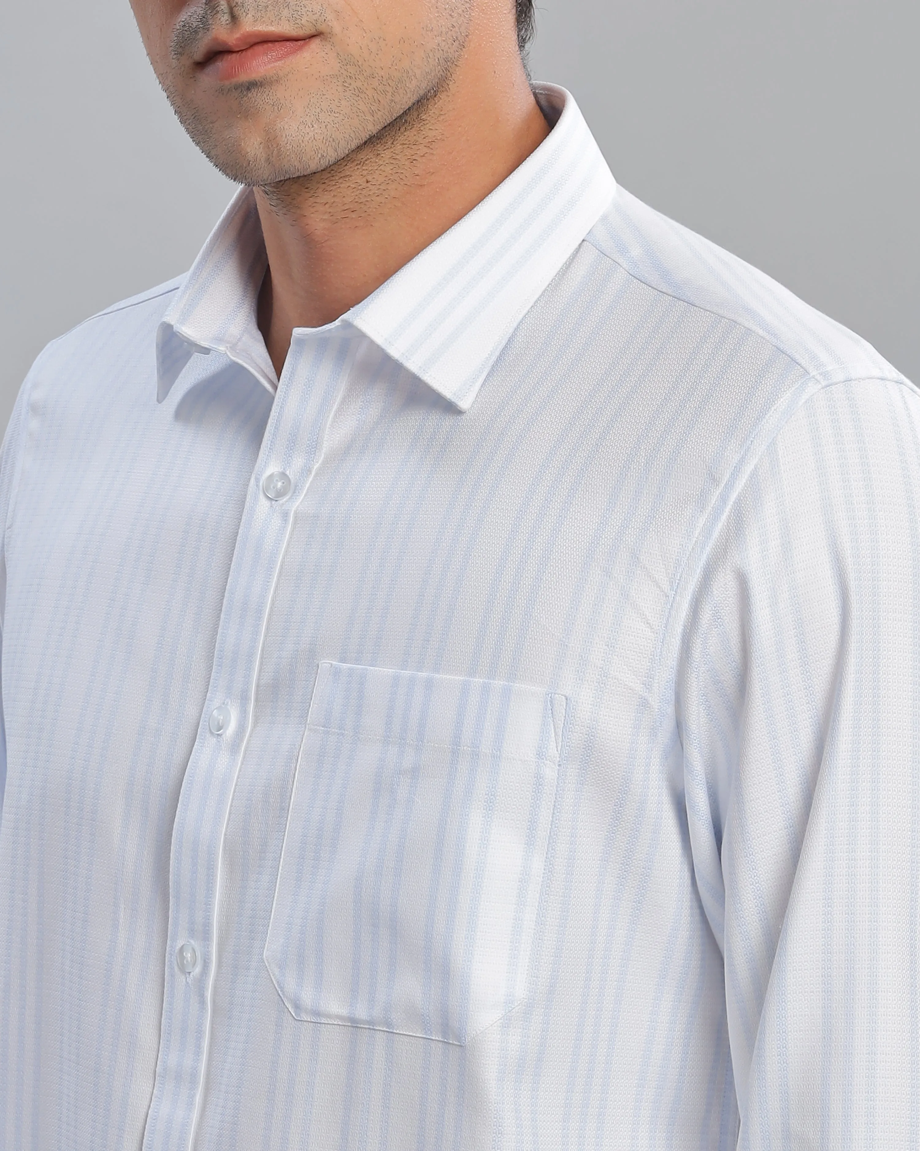 Dusk Blue Striped Shirt