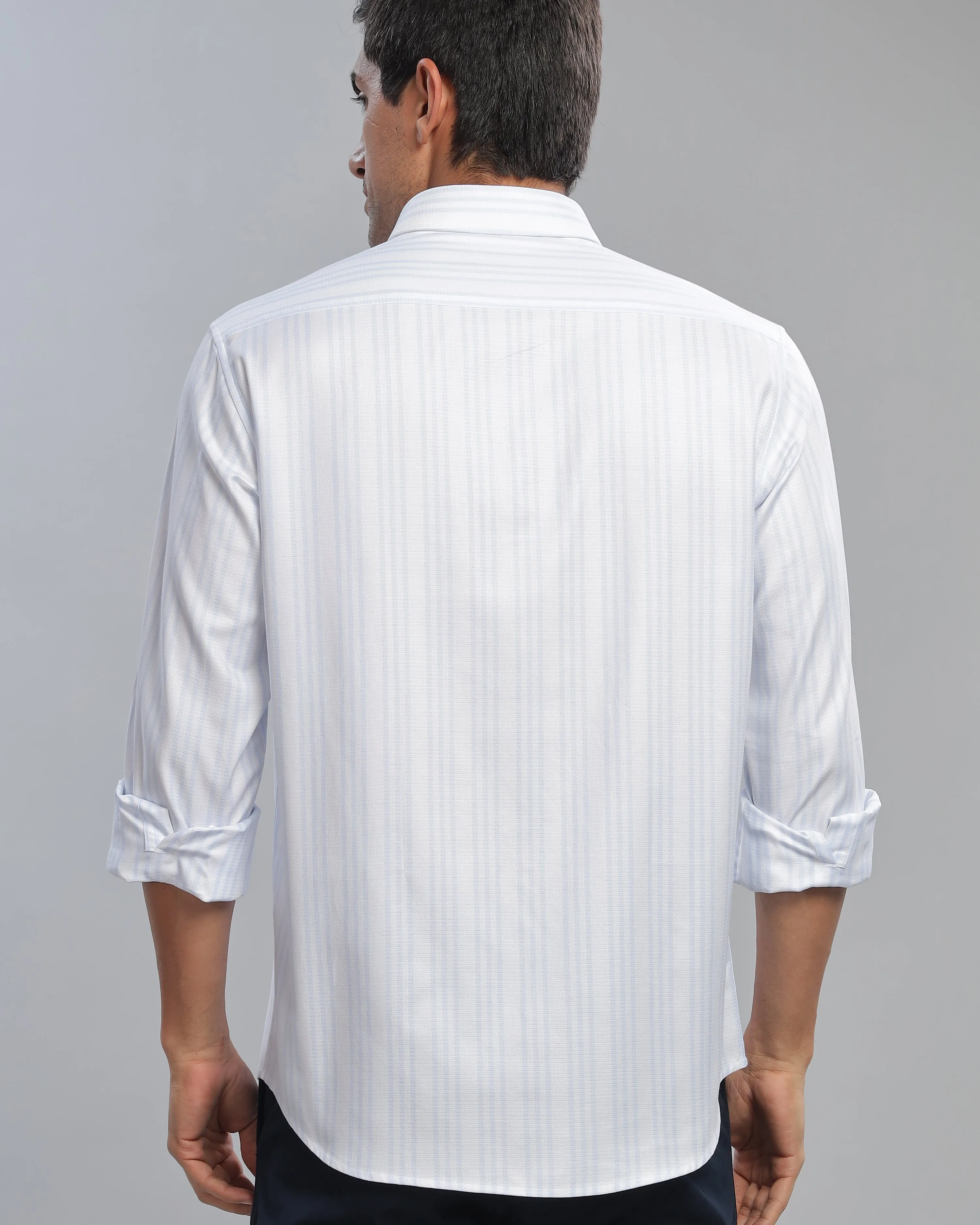 Dusk Blue Striped Shirt