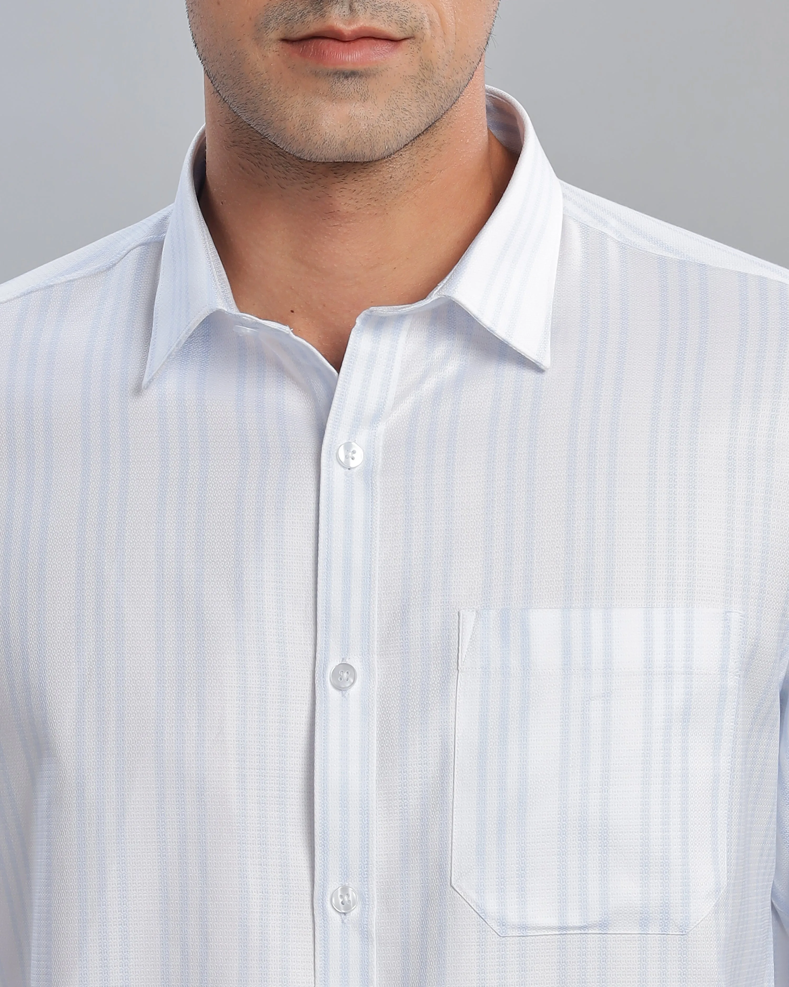 Dusk Blue Striped Shirt