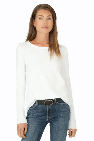 Dylan Cotton Slub L/S Modern Crew White