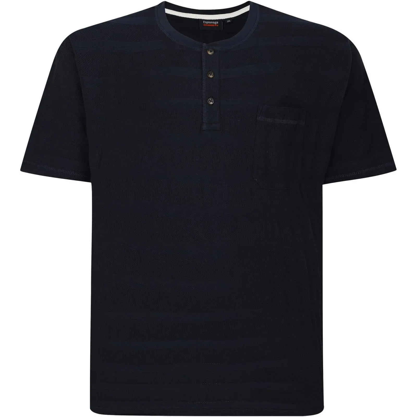 Espionage Mens Textured Grandad Big & Tall Short Sleeve T-Shirt