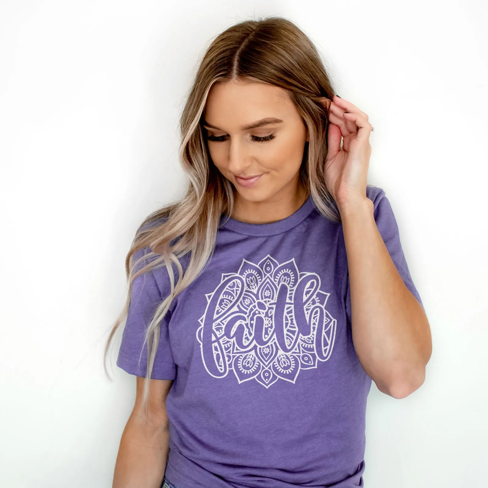 Faith Mandala Tee Shirts For Women - Christian Shirts for Women - Religious Tee Shirts