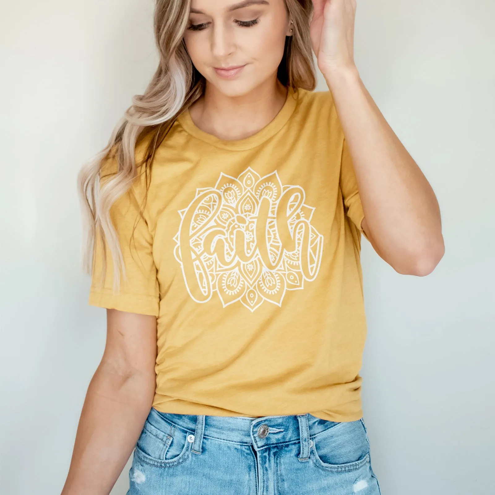 Faith Mandala Tee Shirts For Women - Christian Shirts for Women - Religious Tee Shirts