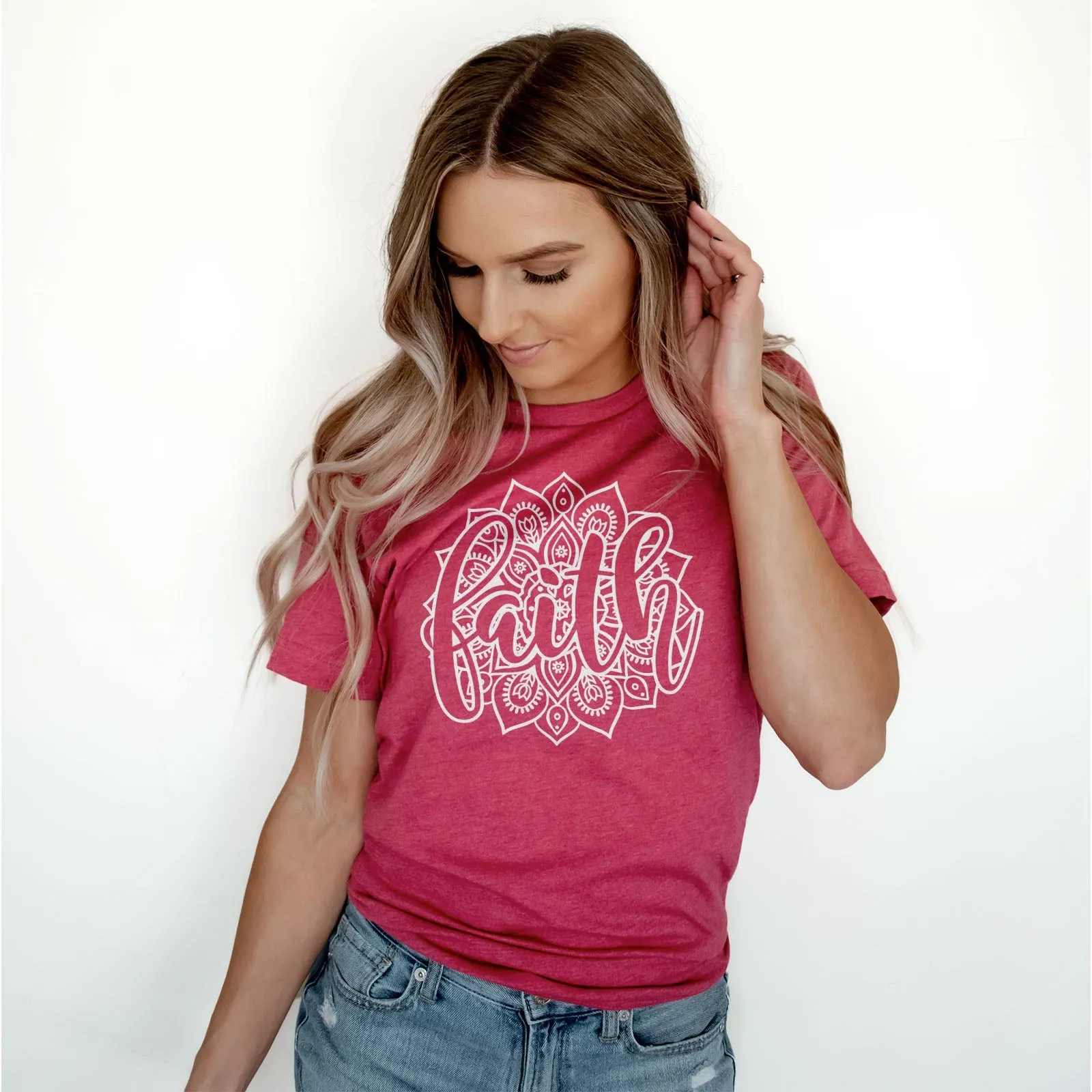 Faith Mandala Tee Shirts For Women - Christian Shirts for Women - Religious Tee Shirts