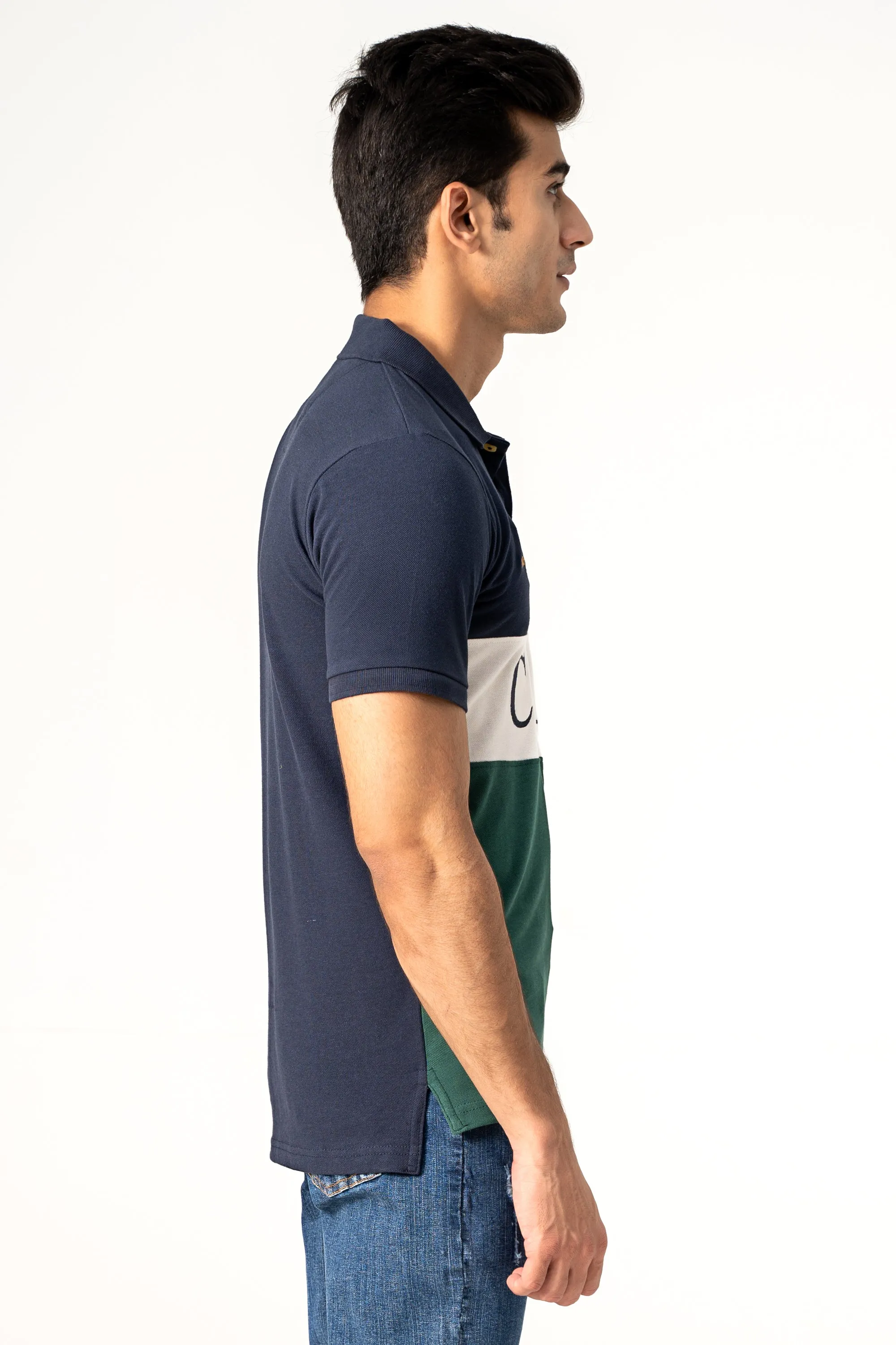 FASHION POLO NAVY WHITE GREEN