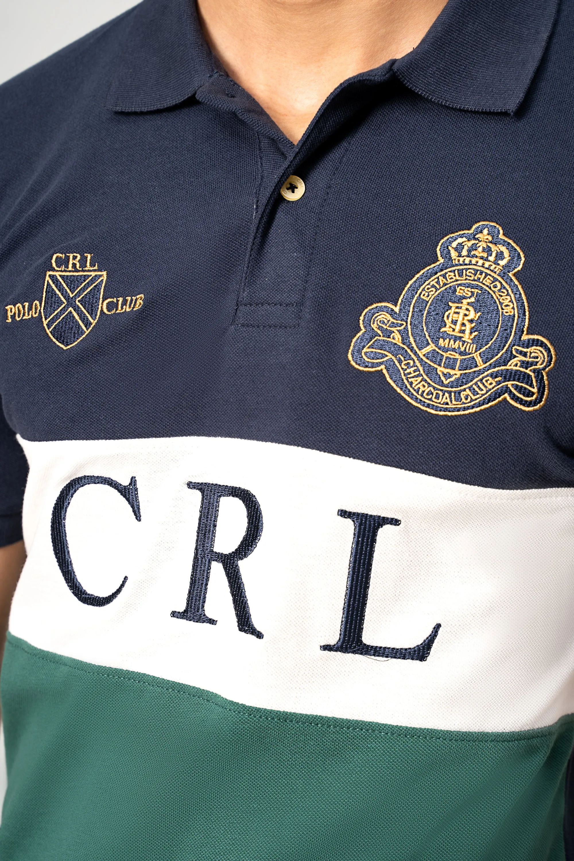 FASHION POLO NAVY WHITE GREEN