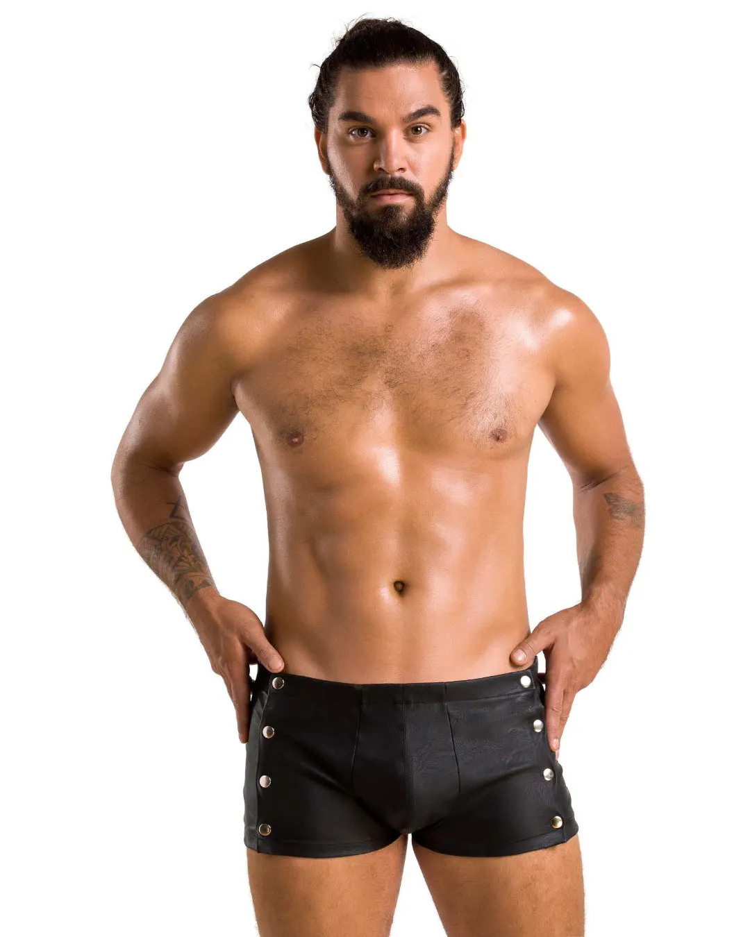 Fastener Leather Look Short