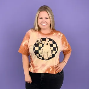Ghost with Pumpkin Balloon Graphic Tee