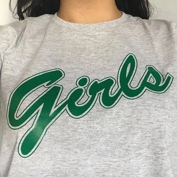 GILS T-SHIRT green txt girl gang shirt bachelorette party shirts 90s women tops tees babygirl tees quote shirt