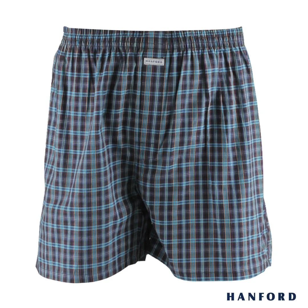 Hanford Men 100% Cotton Woven Boxer Shorts - Checkered SETI (1PC/SinglePack)