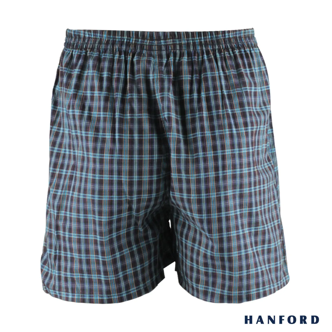 Hanford Men 100% Cotton Woven Boxer Shorts - Checkered SETI (1PC/SinglePack)