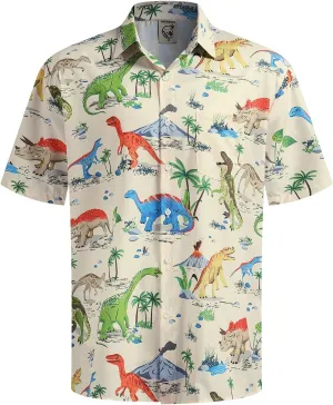 Hardaddy Men's Hawaiian Shirt Short Sleeve Funny Printed Casual Button Down Aloha Shirts