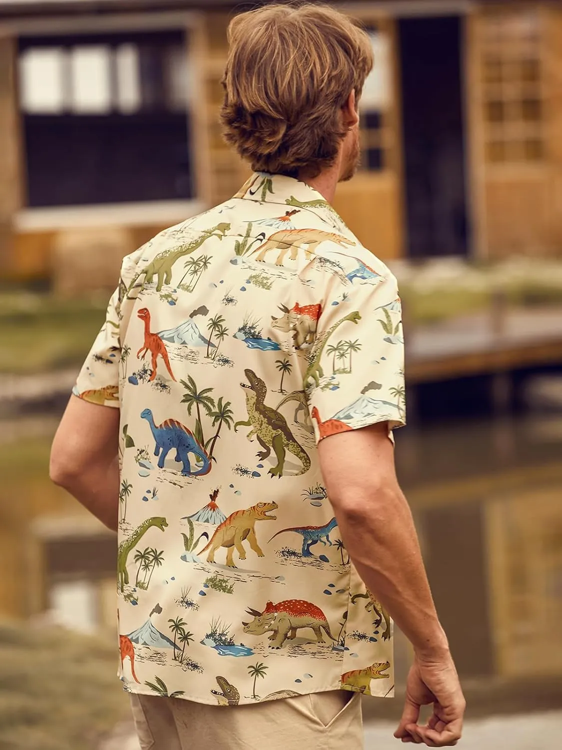 Hardaddy Men's Hawaiian Shirt Short Sleeve Funny Printed Casual Button Down Aloha Shirts