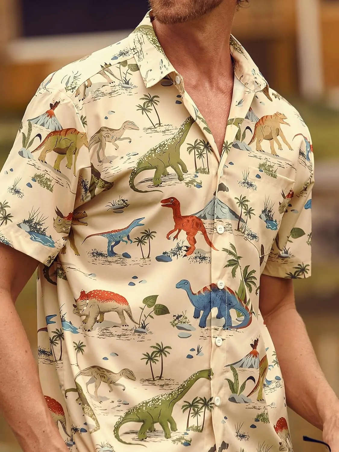 Hardaddy Men's Hawaiian Shirt Short Sleeve Funny Printed Casual Button Down Aloha Shirts