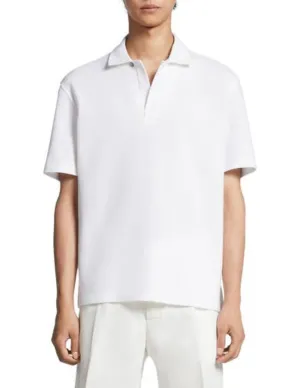 Honeycomb Short Sleeve Polo | White