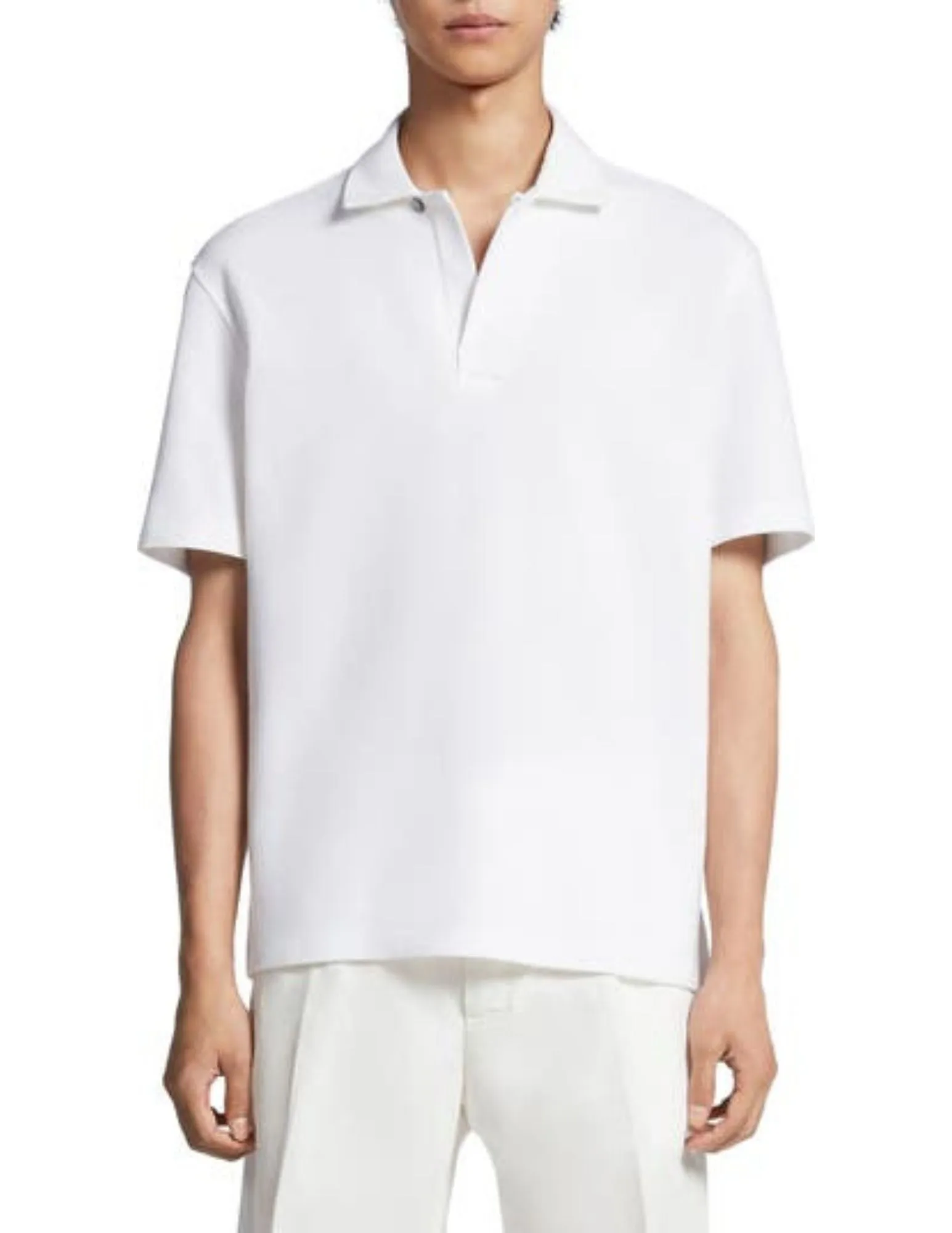 Honeycomb Short Sleeve Polo | White