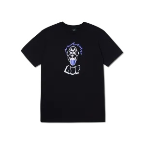 Huf Mens Party Wolf Short Sleeve T-Shirt Black TS01965 BLK