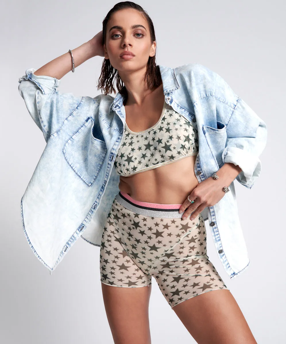 Iggie Star Bike Shorts - Khaki Star
