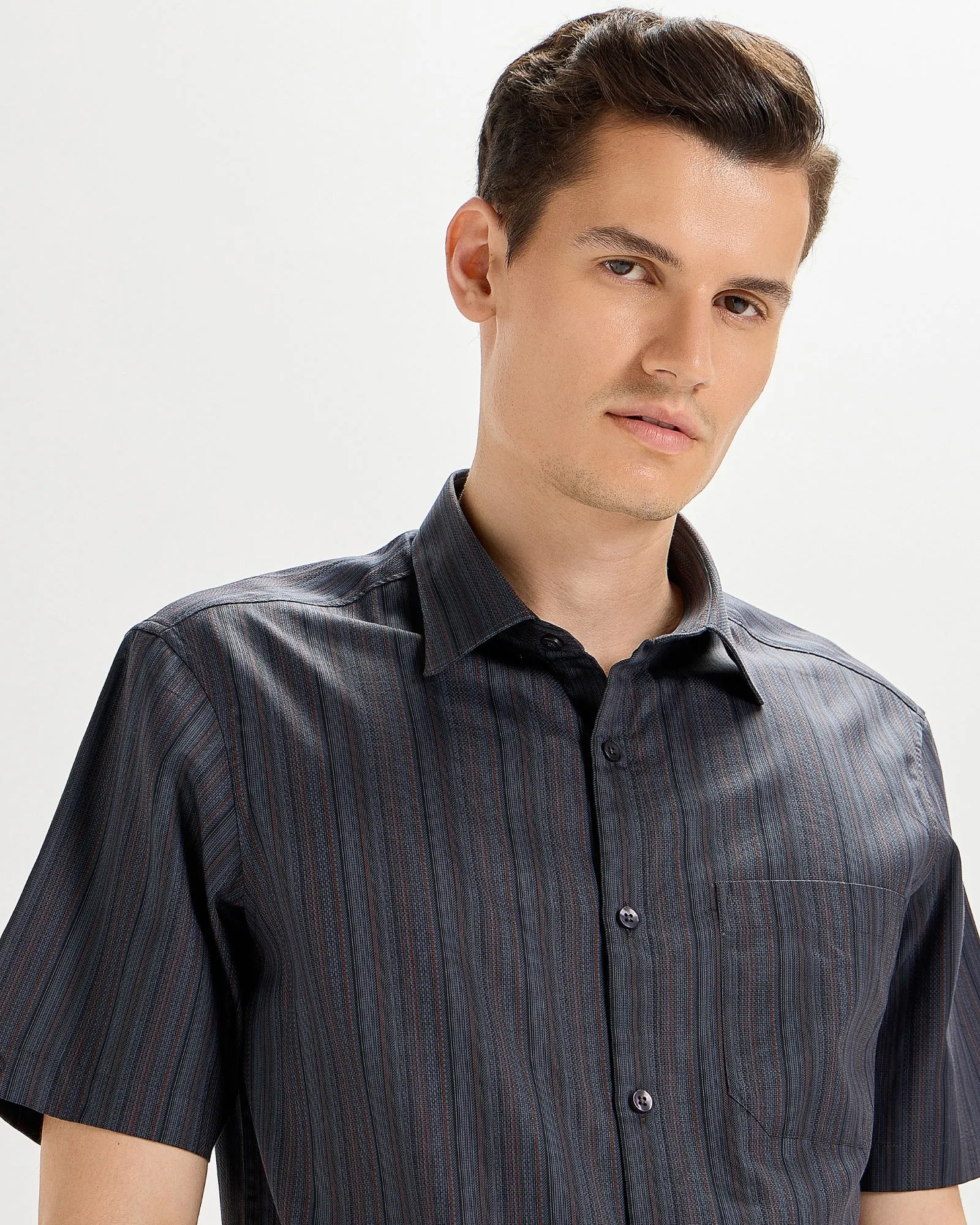 India Ink Short Sleeves Striped Shirt