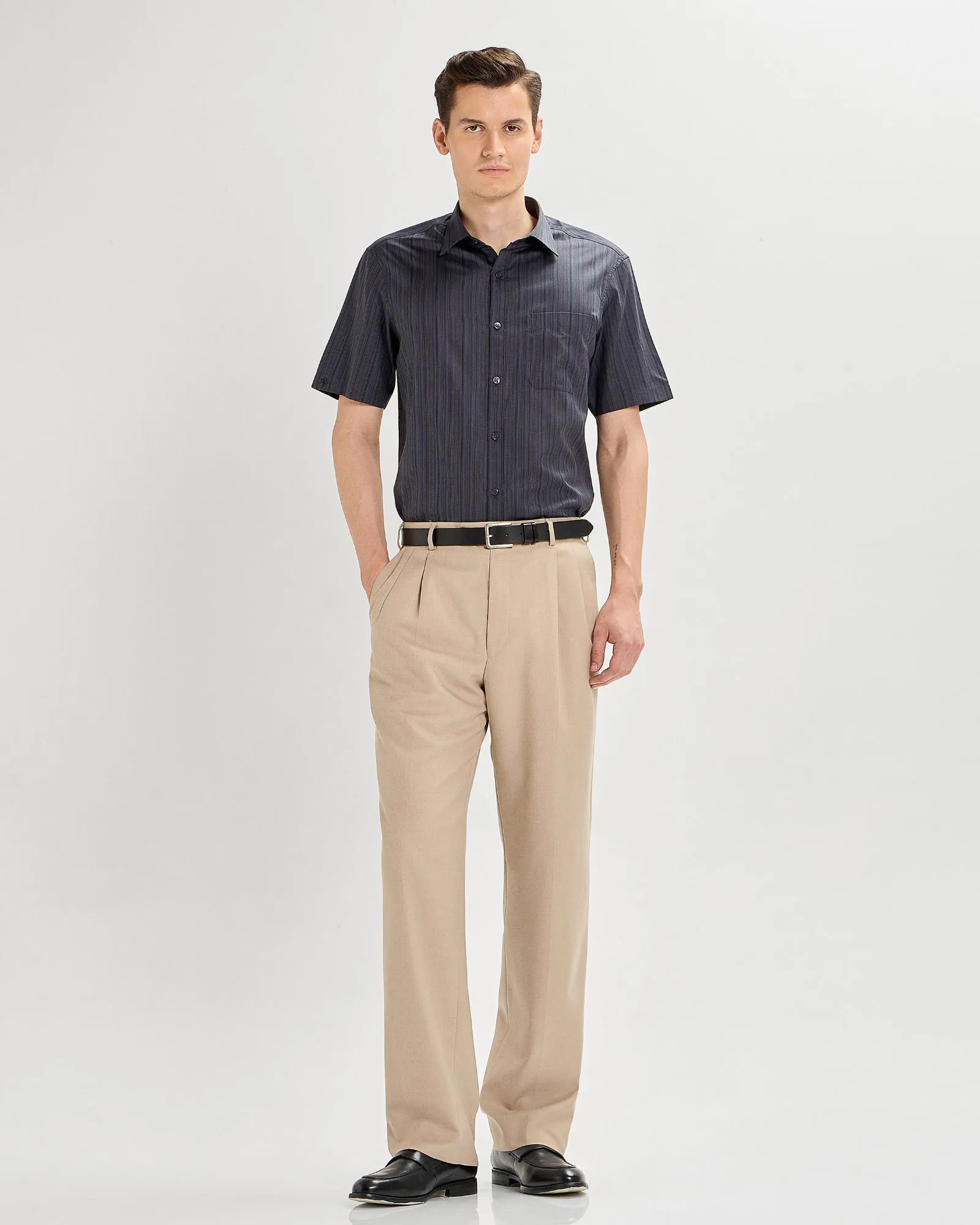 India Ink Short Sleeves Striped Shirt