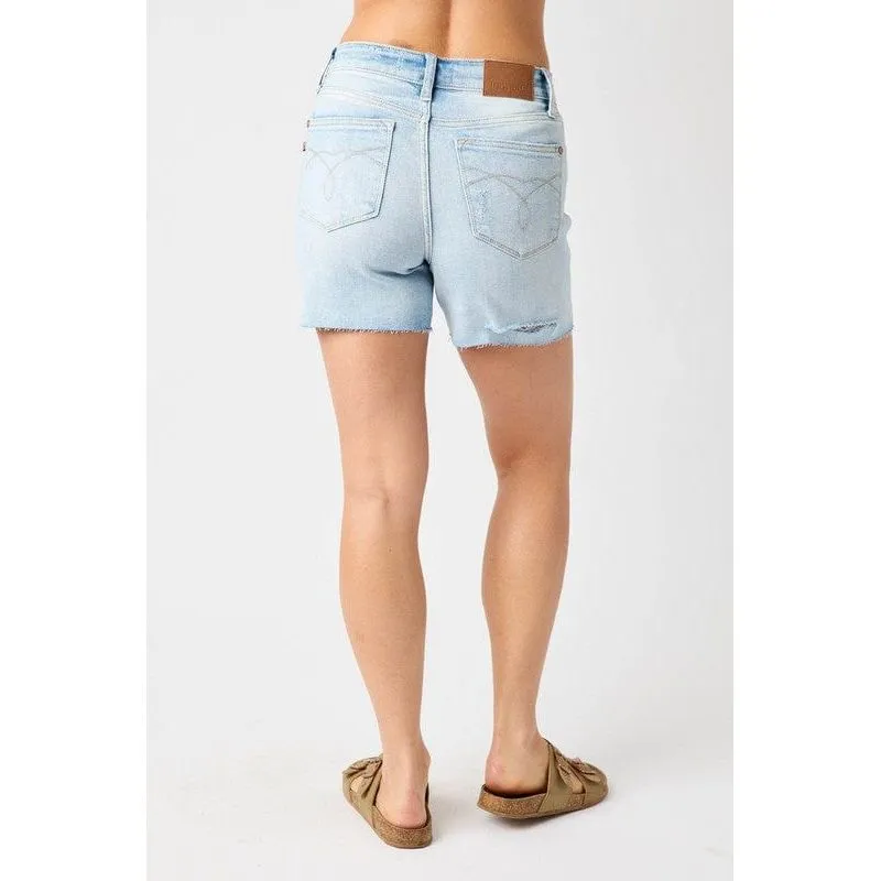 Judy Blue High Waist Shorts with Destroy at Back