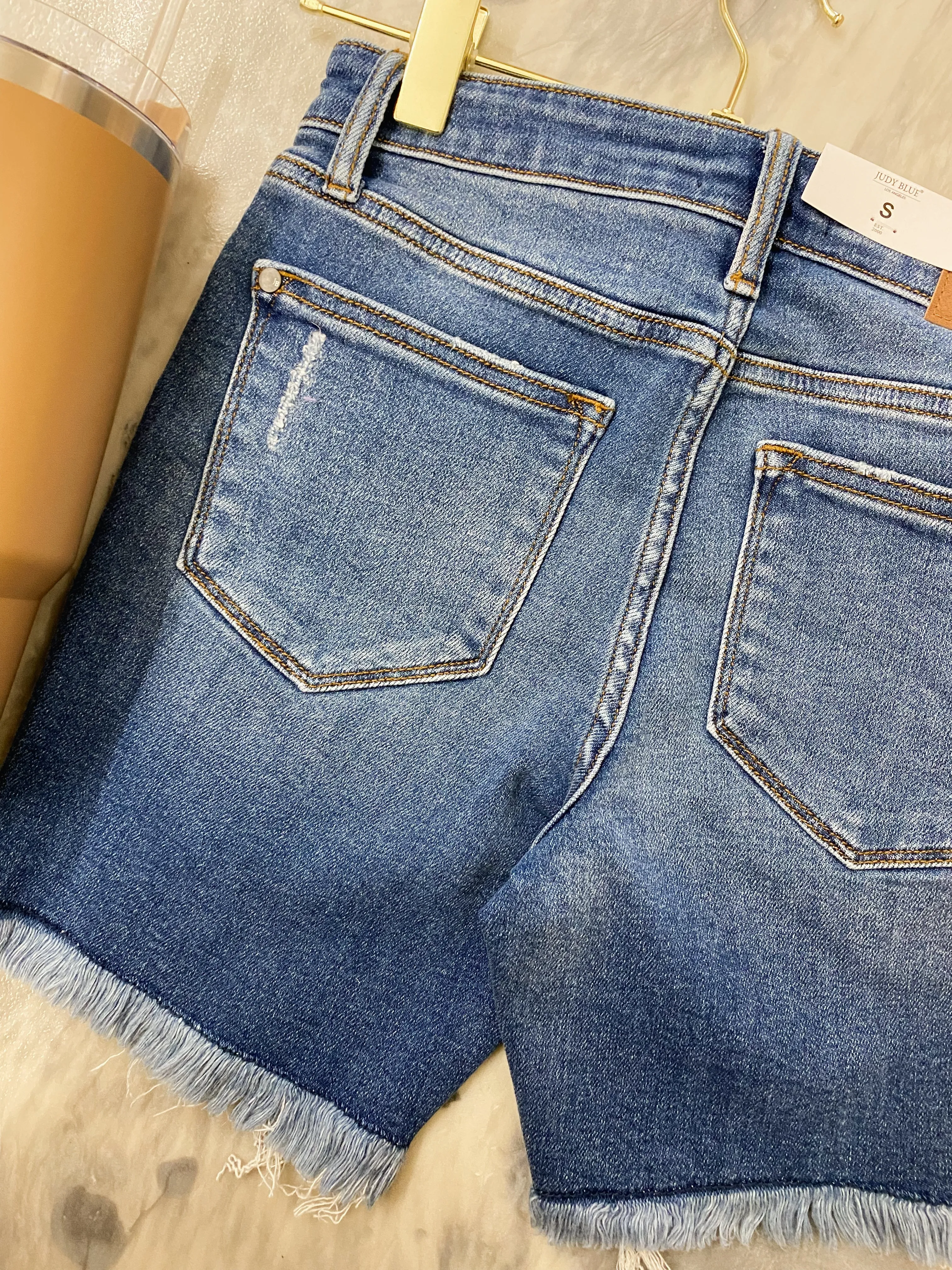 Judy Blue MR Destroy Fray Hem Shorts
