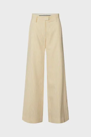 JULLA TAILORED PANT YELLOW STRIPE  - M