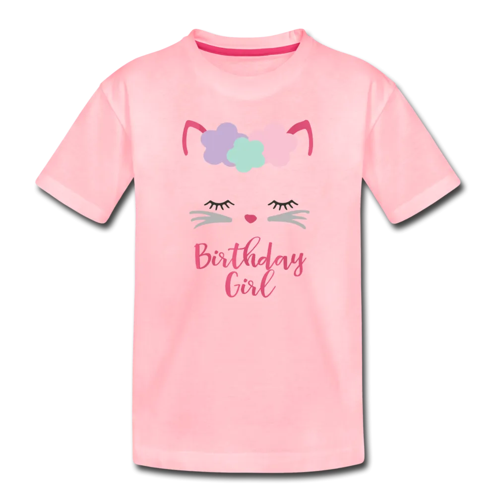 Kitty Cat Birthday Girl Shirt, Toddler Premium T-Shirt