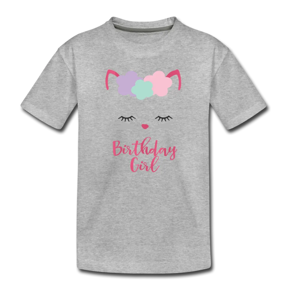 Kitty Cat Birthday Girl Shirt, Toddler Premium T-Shirt