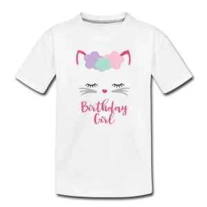 Kitty Cat Birthday Girl Shirt, Toddler Premium T-Shirt