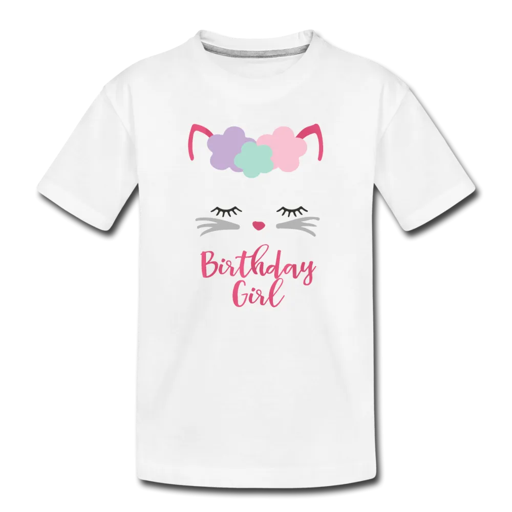 Kitty Cat Birthday Girl Shirt, Toddler Premium T-Shirt