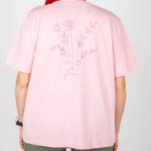 Large Wild & Free Print Over Sized T-Shirt