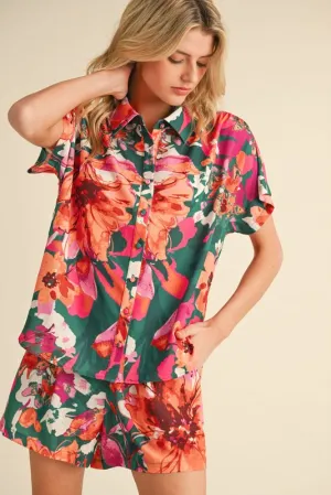 Leslie Flower Print Short Set