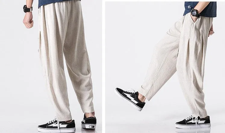 Linen Breathable Traditional Style Pants