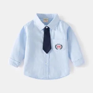 Long-Sleeved New Fashion College Wind Trendy Baby Boy's Shirt