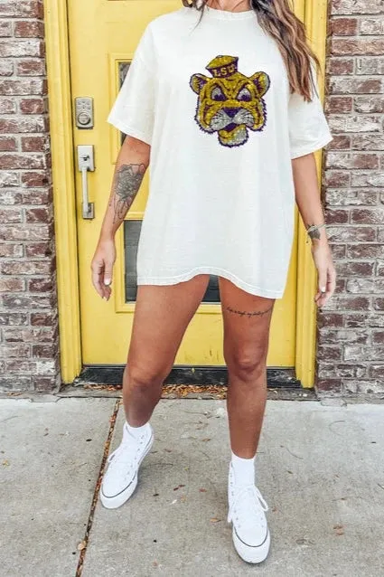 LSU Faux Sequin Glitter