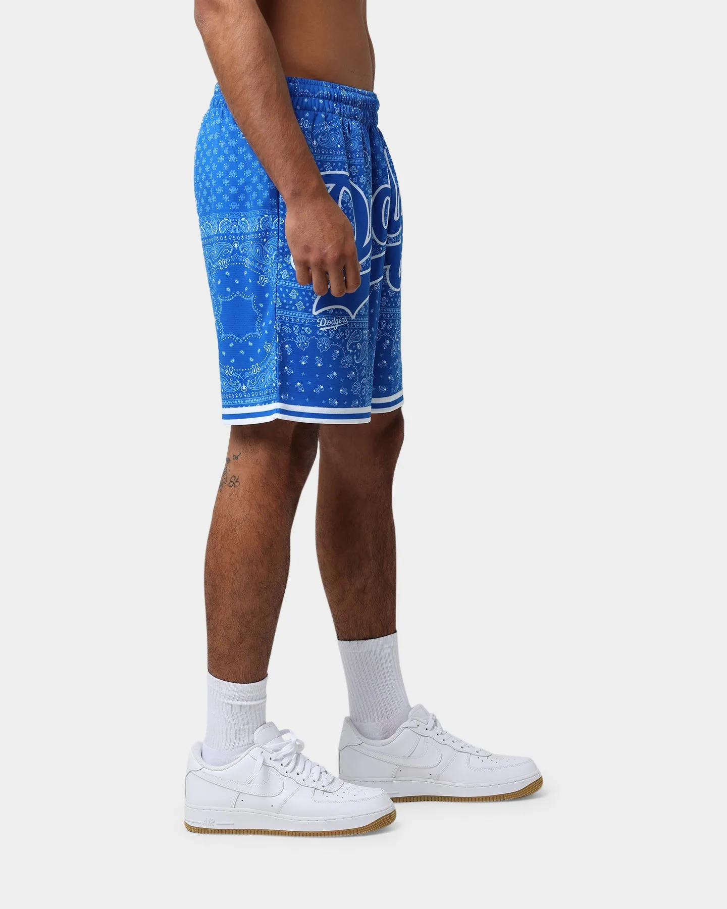 Majestic Athletic Los Angeles Dodgers Bandana Paisley Wordmark Shorts Royal Blue