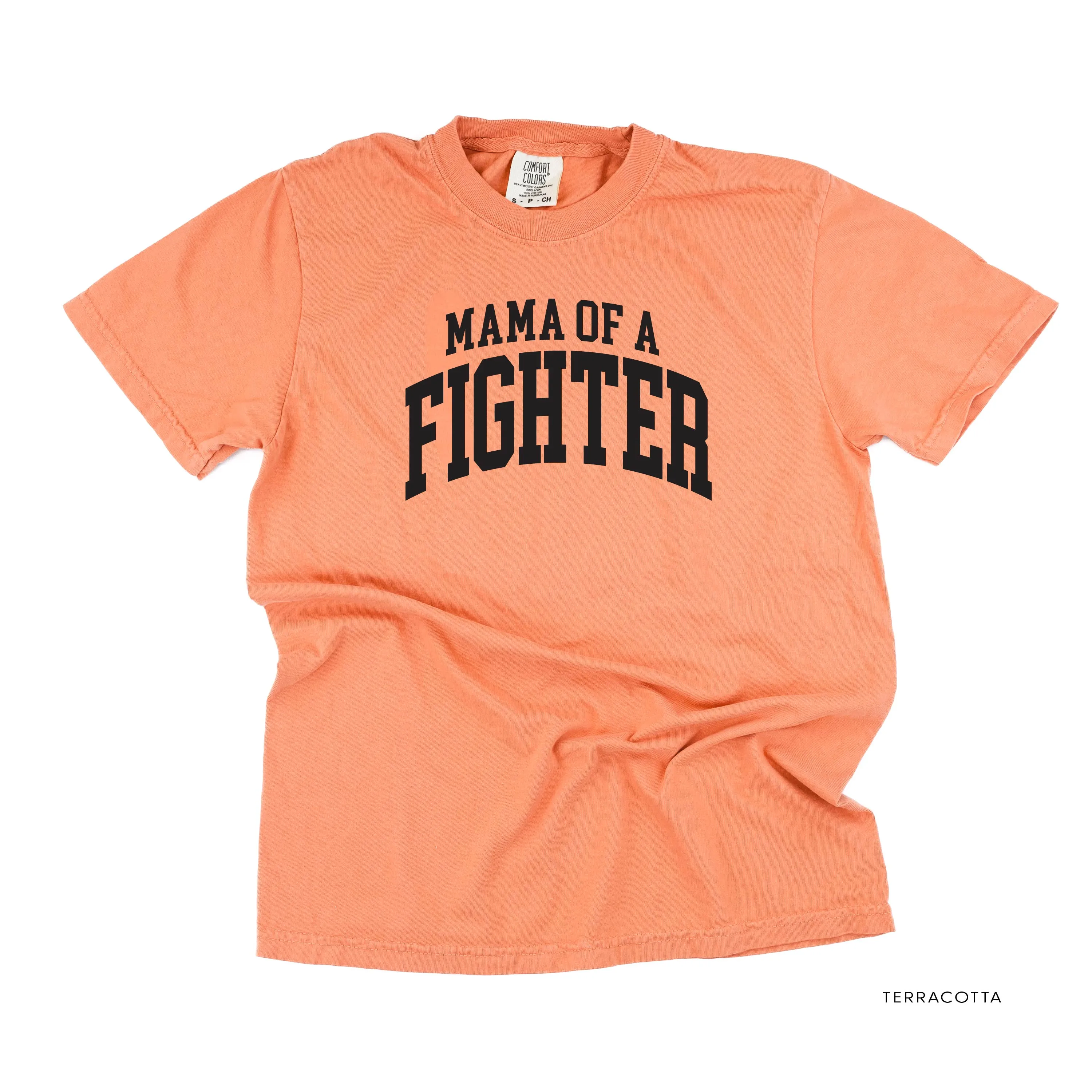 Mama of a Fighter - Varsity - SHORT SLEEVE COMFORT COLORS TEE