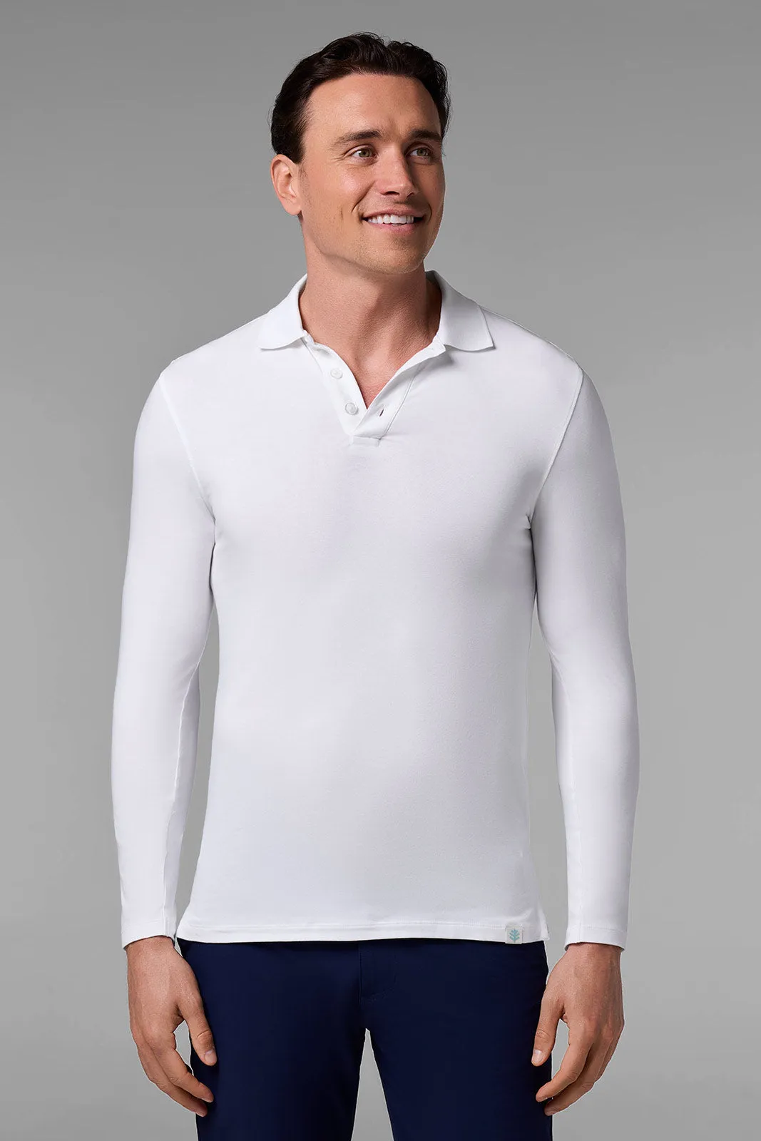 Men's Coppitt Long Sleeve Weekend Polo | White