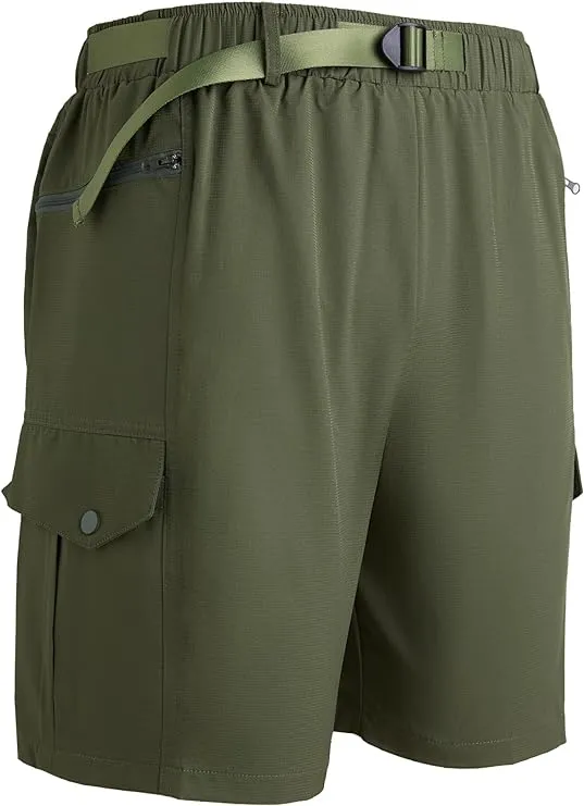 Men's Lightweight Cargo Army Green Shorts