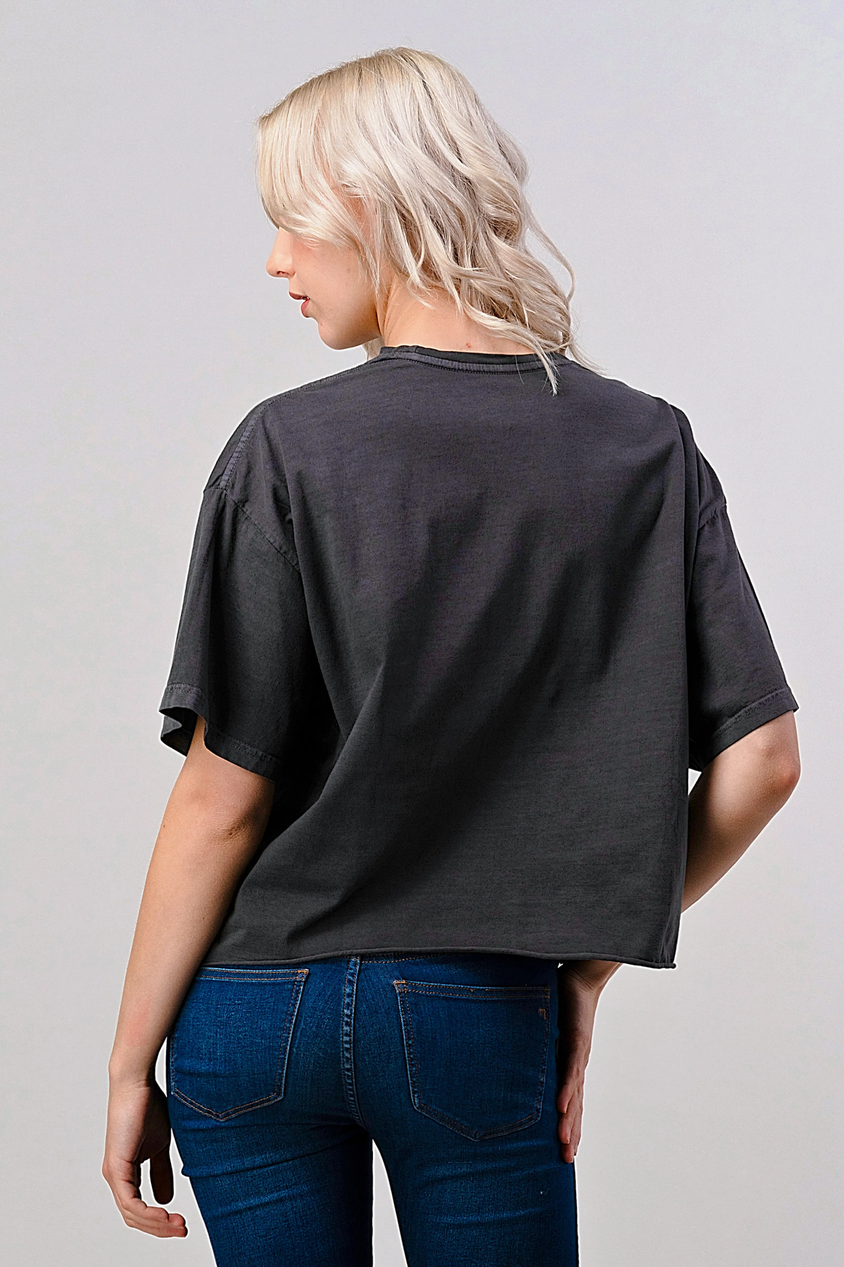 Midnight Rambler Oversized distressed 80's Cropped T shirt